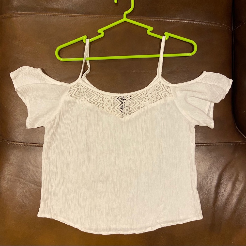 Stoosh White Stripe Off-shoulder Top